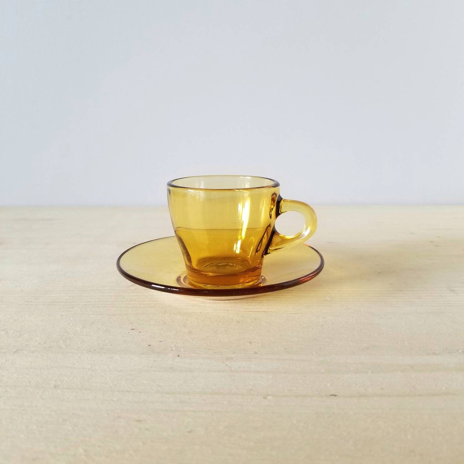 Vintage amber glass espresso cups | colored glass coffee cups