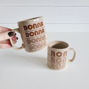 Vintage name coffee mug Ron or Donna gift for coffee lover coffee cup vintage font kiln craft England zdjęcie 7