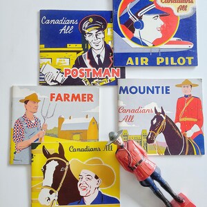 ensemble vintage de 5 livres pour enfants collection de livres de carrière bibliothèque vintage Gendarmerie royale, pilote, éleveur, facteur et agriculteur Canadien par Dent image 1