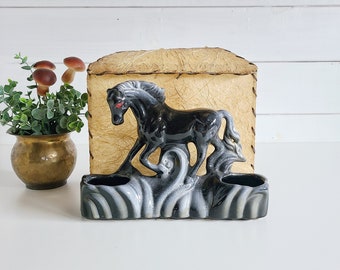 Vintage ceramic horse T.V. lamp | MCM television light | horse table light | kitschy decor