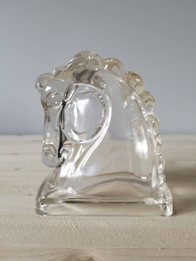 federal glass horse head bookends