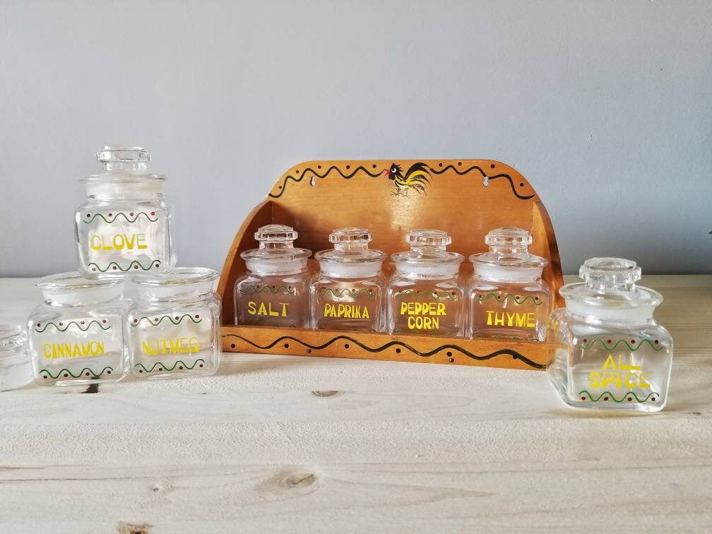Vintage spice rack Mexican style spice rack retro kitchen storage