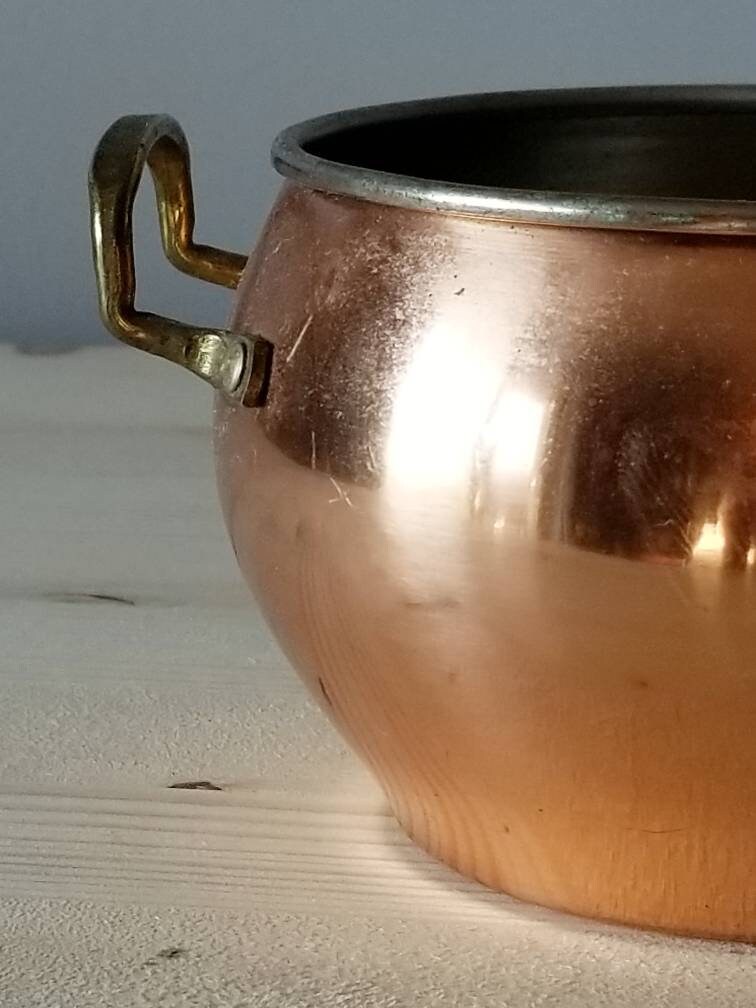 Vintage copper garlic keeper copper kitchen pot