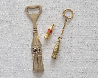 Vintage brass Coke  | brass Coke collectibles | Coke bottle opener | Coke key chain | mini Coke bottle |