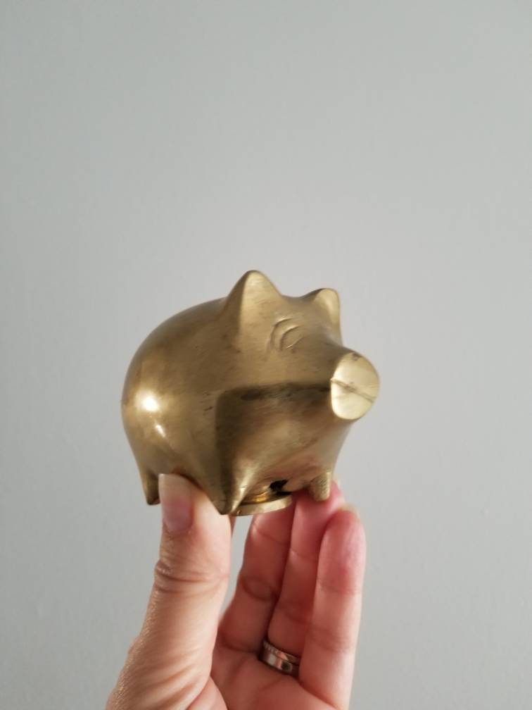 Vintage Brass Piggy Bank Piggy Bank For Kids Nursery Decor