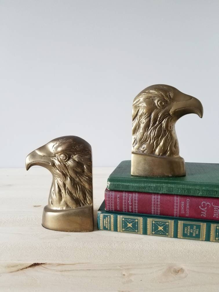 Vintage Eagle brass bookends heavy brass American eagle bookends