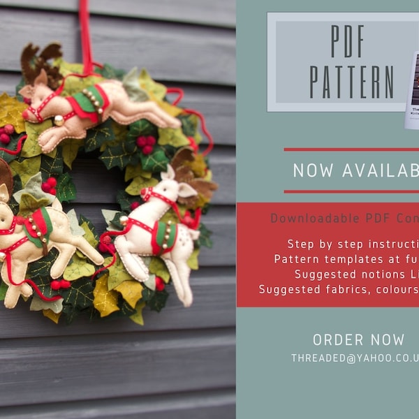 PDF SEWING PATTERN - The Jingle of Bells Winter & Christmas Wreath - Instructions and Pattern Downloadable pdf - Print Yourself