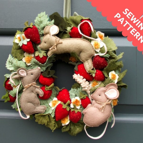 Summer Wreath PAPER SEWING PATTERN - The Strawberry Thieves Summer Wreath - Paper Instructions + Full-sized Pattern Templates