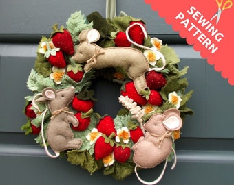 Summer Wreath PAPER SEWING PATTERN - The Strawberry Thieves Summer Wreath - Paper Instructions + Full-sized Pattern Templates