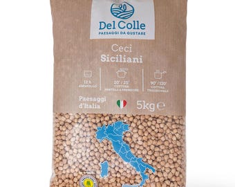 Del Colle Sicilian Chickpeas, 11.02 LBS (5 kg) –  Sproutable, Vegan, Kosher, Bulk