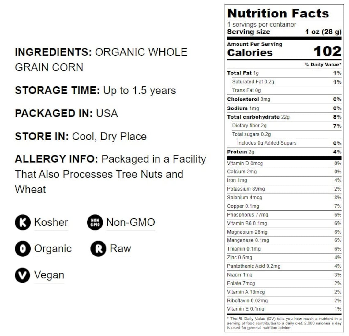 Organic Corn Flour NonGMO Whole Grain Finely Ground Meal Etsy