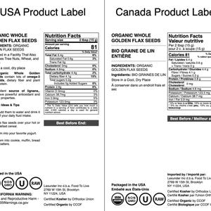 Organic Golden Flax Seeds – Whole Raw Flaxseeds, Non-GMO, Kosher, Vegan, Bulk. Rich in Omega-3 Fatty Acids, Protein, and Dietary Fiber. image 4