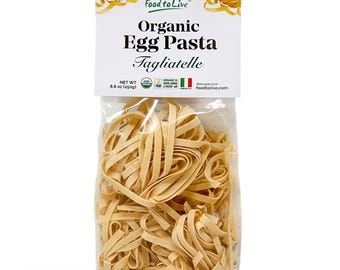 Organic Egg Tagliatelle Pasta 8.8 oz  –  Non-GMO, Product of Italy  – by Food to Live