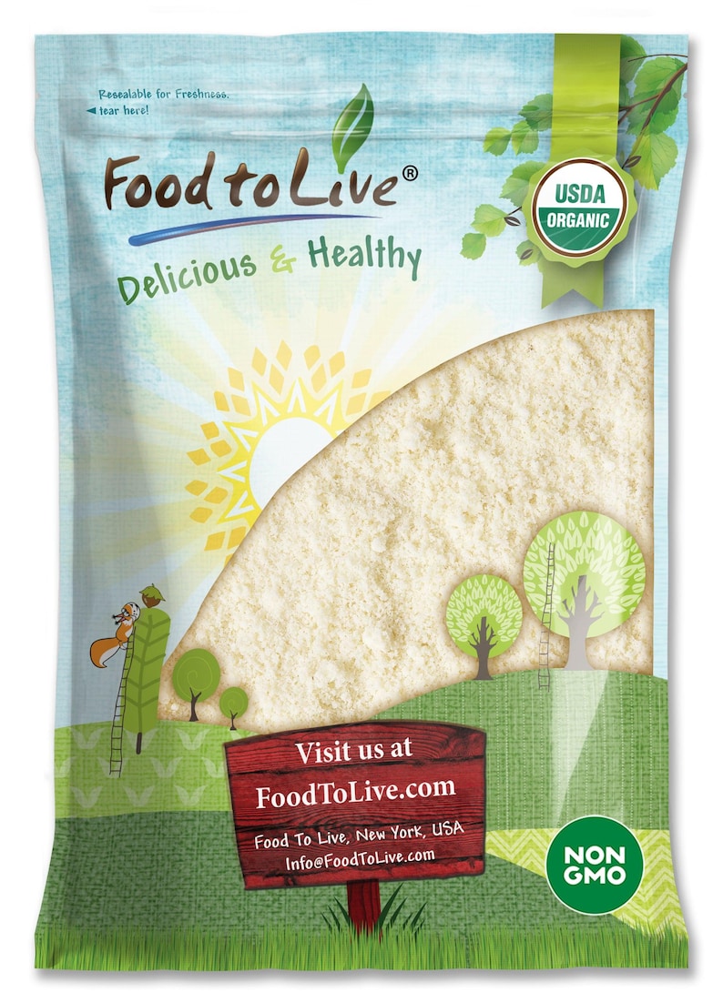 Organic Almond Flour – Extra Fine Blanched Prime Meal, Non-GMO, Low Carb, Culinary Grade, Kosher, Keto, Paleo, and Vegan Super Powder, Bulk image 2