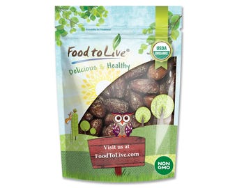 Organic Medjool Dates – Non-GMO, Whole Dried Dated with Pits, Large Size, Unsweetened, Unsulphured, Vegan, Sirtfood, Bulk. Fruit Snack.