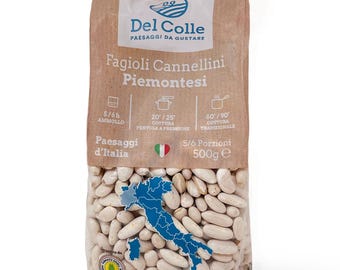 Del Colle Piemonte Cannellini Beans, 1.1 LB (500 g) – Sproutable, Vegan, Kosher