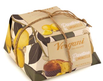 Vergani Limoncello Panettone - Traditional Italian Holiday Cake with Limoncello Cream Filling - 750g (1.65 lb)