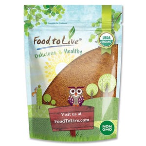 May include: A package of Food to Live organic product. The bag features a cartoon landscape with an owl, trees, and a sign that reads "Visit us at FoodToLive.com". The bag also has the USDA Organic and Non-GMO labels.