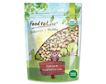 Organic Black-Eyed Peas – Raw Dried Cow Peas, Non-GMO, Bulk Beans, Product of the USA