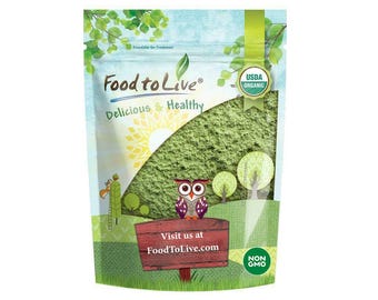 Organic Wheatgrass Powder — Non-GMO, Whole-Leaf, Raw, Non-Irradiated, Pure, Vegan Superfood, Bulk, Great for Juice