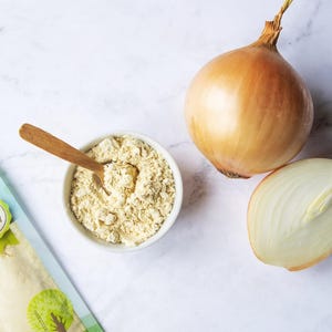 Cebolla en polvo – Cebollas secas finamente molidas, puras, veganas, a granel. Rico sabor a cebolla. Alto contenido en vitamina C y fibra dietética. imagen 6