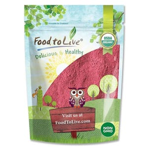 Organic Raspberry Juice Powder — Non-GMO, Raw, Vegan Superfood, Bulk, Great for Juices, Drinks, and Smoothies