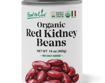 Organic Canned Red Kidney Beans – Unsalted, Non-GMO, Vegan. Ready to Eat. Perfect for Salads, Soups, Pasta e Fagioli – by Food to Live