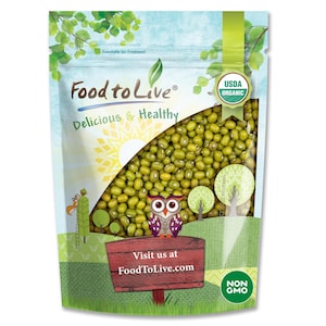 Organic Mung Beans – Non-GMO, Whole Dried Beans, Green Gram, Sproutable, Kosher, Vegan, Bulk. Goes well with Asian, Middle East Dishes.