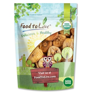 Organic Smyrna Figs – Non-GMO, Sun-Dried, Unsulfured, Unsweetened, Kosher, Vegan, Bulk. Chewy Texture. Dried Fruit Snack