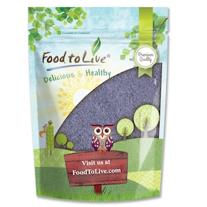May include: A resealable bag of food with the Food to Live logo, featuring a cartoon owl and the text "Delicious & Healthy." The bag has a blue and green design with a sun graphic and the website address FoodToLive.com.