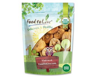 Organic Smyrna Figs – Non-GMO, Sun-Dried, Unsulfured, Unsweetened, Kosher, Vegan, Bulk. Chewy Texture. Dried Fruit Snack