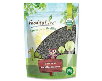Organic Black Cumin Seeds — Non-GMO, Whole Nigella Sativa, Raw Vegan Superfood, Bulk Black Caraway, Great for Cooking