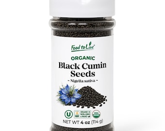 Organic Black Cumin Seeds - Kosher, Vegan, Bulk, Non-GMO, Raw - by Food to Live