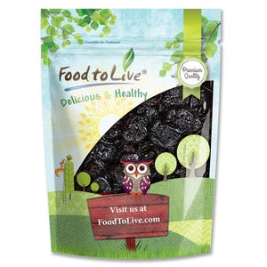 Pitted Prunes — Whole Dried Plums, Unsulfured, Unsweetened, Non-Infused, Non-Irradiated, Kosher, Vegan, Raw, Bulk - by Food to Live