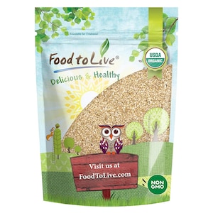 Organic Unhulled Sesame Seeds – Non-GMO, Whole Natural Raw White Sesame Seeds, Kosher, Vegan, Bulk. Crunchy Texture. Great for Asian Dishes.