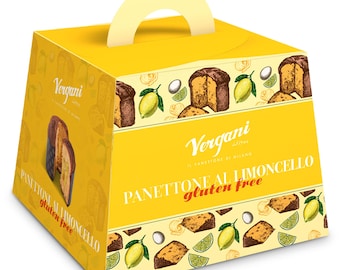 Vergani Limoncello Gluten-Free Panettone, 21.2 oz (600g) - Italian Holiday Cake