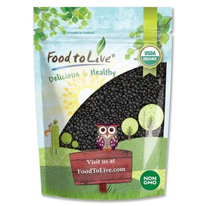 Organic Black Lentils – Non-GMO, Whole, Sproutable, Kosher, Vegan, Bulk, Black Masoor Daal. Great for Stews, Curry, Tacos, Soups