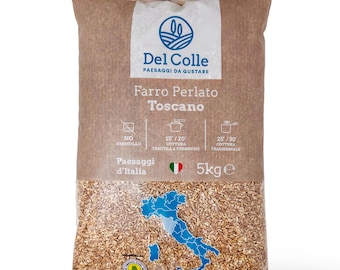 Del Colle Tuscany Pearled Farro, 11 LBS (5 kg) –  Sproutable, Vegan, Kosher