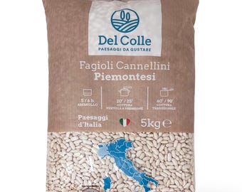 Del Colle Piemonte Cannellini Beans, 11 LBS (5 kg) – Sproutable, Vegan, Kosher