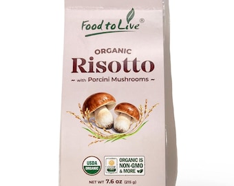 Organic Porcini Mushroom Risotto, 7.6 oz (215 g) – Vegan, Non-GMO – by Food to Live