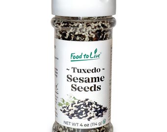 Tuxedo Sesame Seeds, 4 oz - Vegan, Kosher - by Food to Live