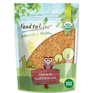 Organic Golden Flax Seeds – Whole Raw Flaxseeds, Non-GMO, Kosher, Vegan, Bulk. Rich in Omega-3 Fatty Acids, Protein, and Dietary Fiber.