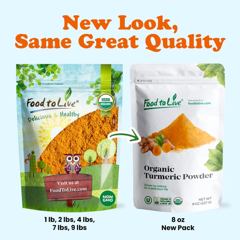 Organic Turmeric Powder — Rich in Curcumin, Non-GMO, Ground Turmeric Root, Raw, Kosher, Vegan, Sirtfood, Bulk image 11