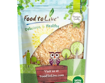 May include: A resealable bag of Food to Live product. The bag features a colorful design with an owl, trees, and the text "Delicious & Healthy." The bag contains a light-colored food product. The website FoodToLive.com is also displayed.