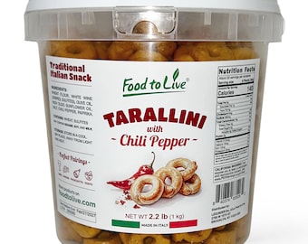 Tarallini with Chili Pepper, 2.2 lb (1 kg) –  Vegan – by Food to Live