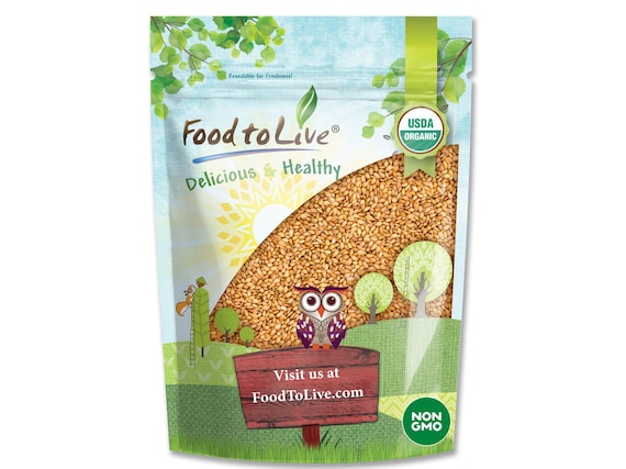 Organic Golden Flax Seeds – Whole Raw Flaxseeds, Non-GMO, Kosher, Vegan, Bulk. Rich in Omega-3 Fatty Acids, Protein, and Dietary Fiber.