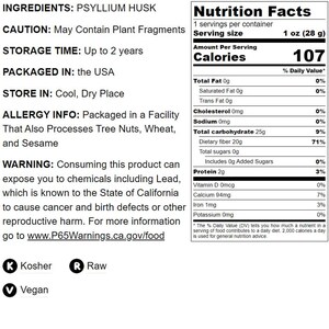 Psyllium Husk Powder - Pure, Kosher, Vegan, Keto, Unflavored, Finely Ground, Bulk, Mixes Well, Rich in Soluble Fiber. bild 4