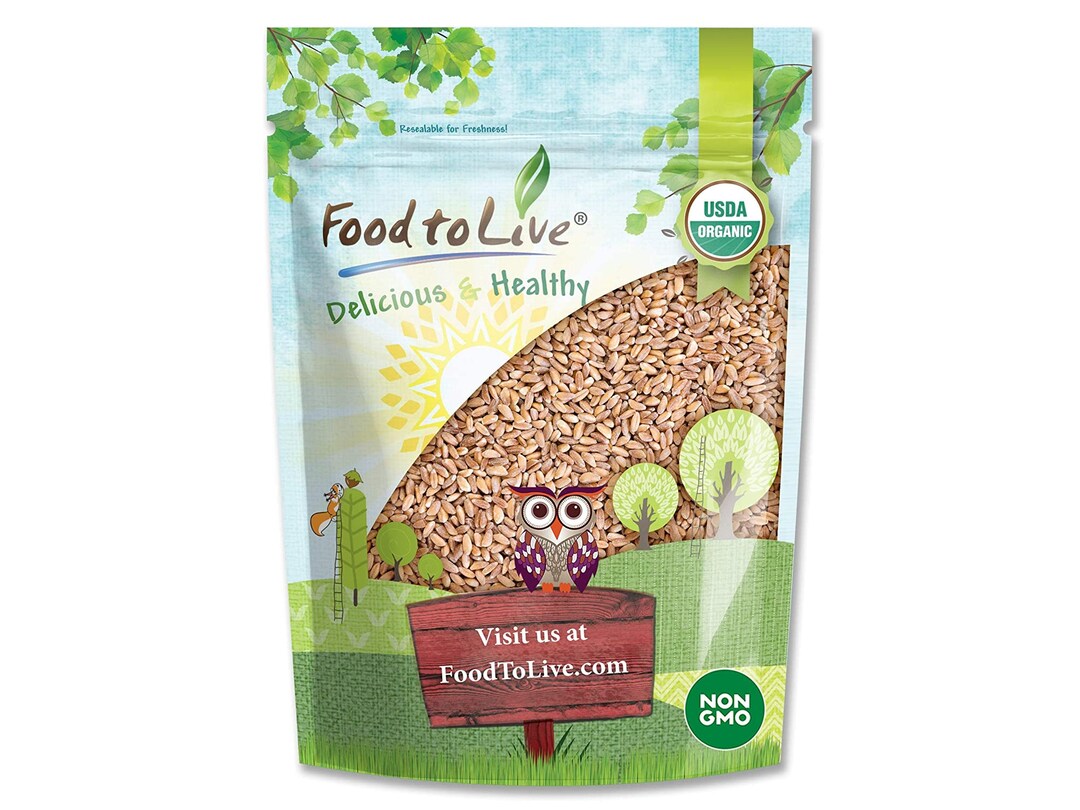 Organic Italian Pearled Farro Nongmo, Kosher, Vegan, Whole Farro Grain