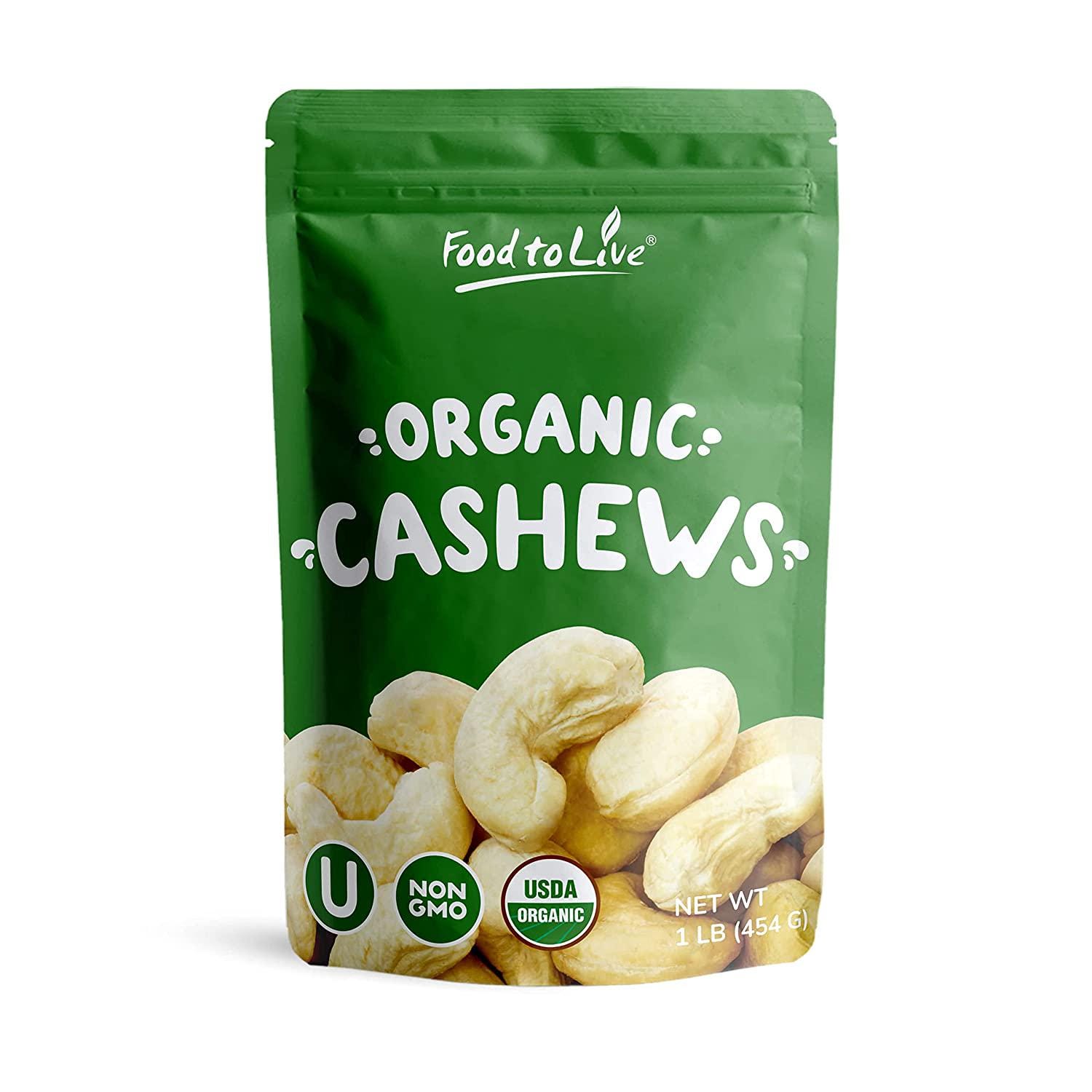 Organic Dry Roasted Whole Cashews – Non-gmo, Unsalted, Oven Roasted ...