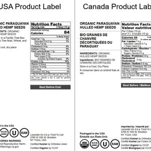 Organic Paraguayan Hemp Seeds — Non-GMO Raw Hearts, Hulled, Kosher, Vegan, Bulk. Keto-Friendly. Rich in Omega 3 & 6. Good Source of Protein image 4